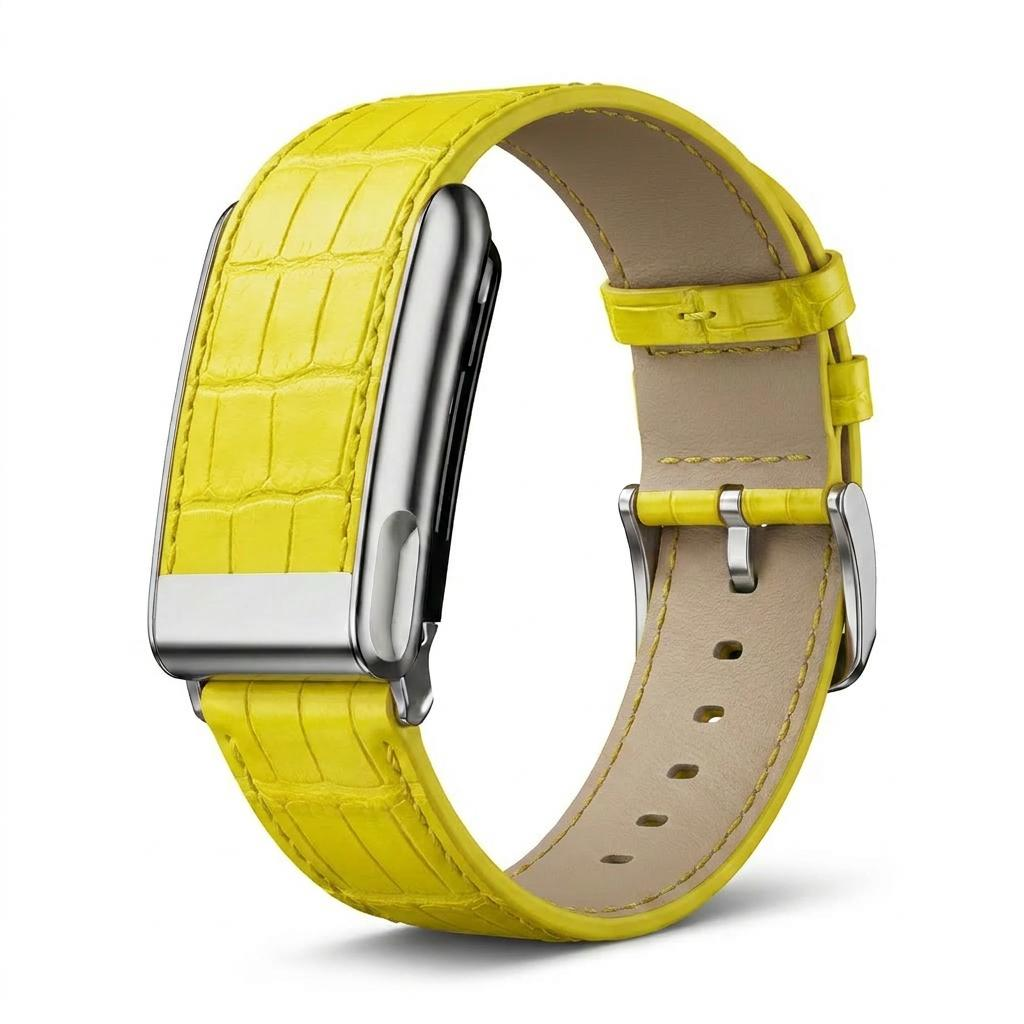 Crocodile Grain Strap — Yellow